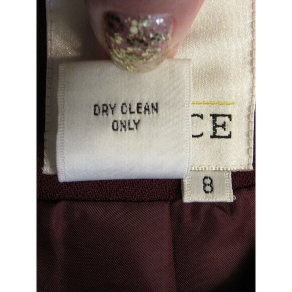 Burgundy Blazer Navy Buttons Womens 8 En Avance Haute De Gamme VTG Shoulder Pads - Picture 9 of 12